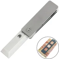 Нож Petrified Fish Cash satin сталь 14C28N рукоять Gray/Blue Titanium