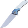 Нож Maxace Goliath 2.0 cталь K110 stonewash рукоять White G10/Blue Ti