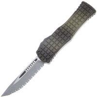 Нож Microtech Hera S/E apocalyptic Signature Serrated сталь M390 рук. Frag Aluminum (703-12APFRGS)
