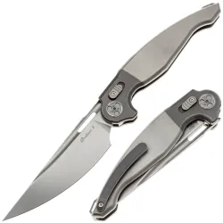 Нож Rike Knife Predator 2 сталь M390 рукоять Plain Grey Titanium