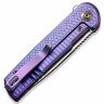 Нож We Knife Charith beadblast сталь CPM-20CV рукоять Ripple Purple Titanium (WE20056-2)