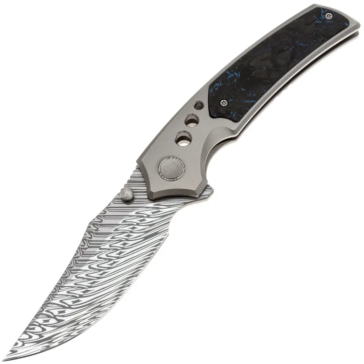 Нож WE Knife Skynix сталь Fafnir Damasteel рукоять Gray Titanium/Black-Blue CF