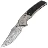 Нож WE Knife Skynix сталь Fafnir Damasteel рукоять Gray Titanium/Black-Blue CF
