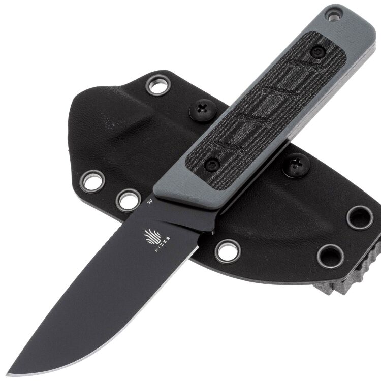Нож Kizer Smolt black сталь CPM-3V рукоять Grey G10/Micarta