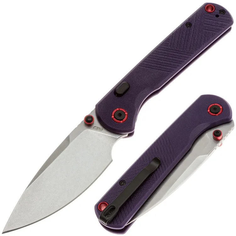 Нож CJRB Latitude stonewash сталь AR-RPM9 рукоять Purple G10