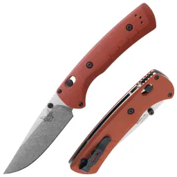 Нож Benchmade Slipridge stonewash сталь MagnaCut рукоять Rust Orange G10 (15090-01)