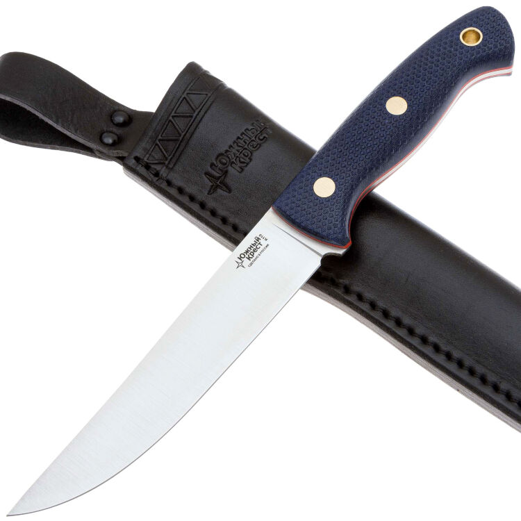 Нож Южный Крест Meat Master сталь K110 рукоять микарта синяя (241.1756)