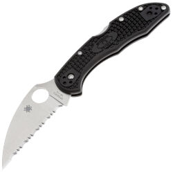 Нож Spyderco Delica 4 Wharncliffe Serrated сталь VG-10 рукоять Black FRN (C11FSWCBK)
