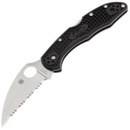 Нож Spyderco Delica 4 Wharncliffe Serrated сталь VG-10 рукоять Black FRN (C11FSWCBK)