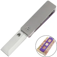 Нож Petrified Fish Cash satin сталь 14C28N рукоять Gray/Purple Titanium