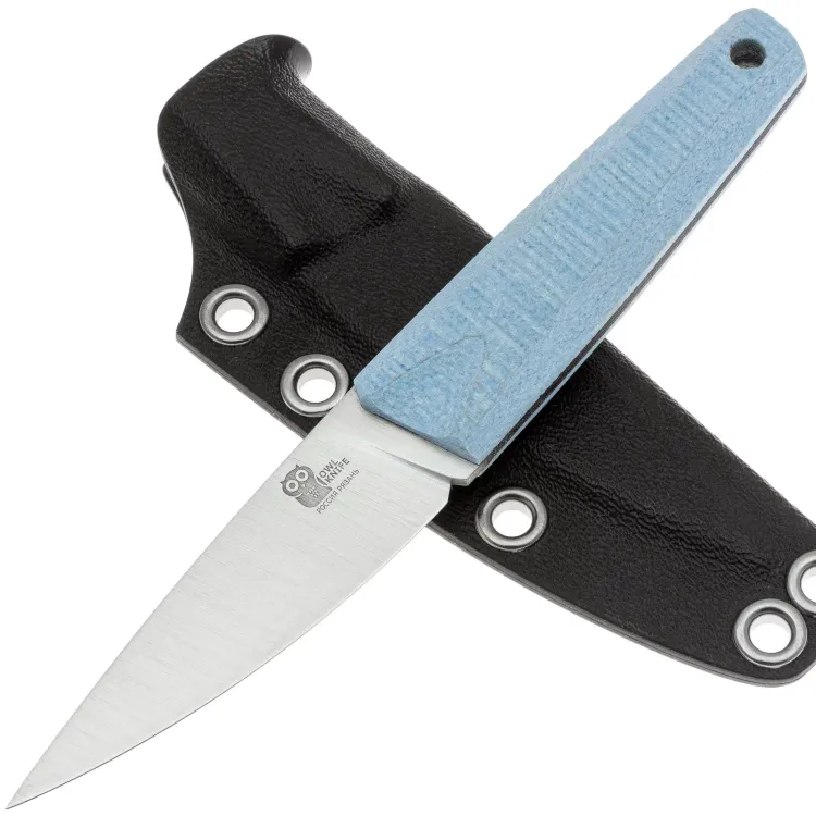 Нож Owl Knife Tyto XSS сталь N690 рукоять микарта Джинс голубая