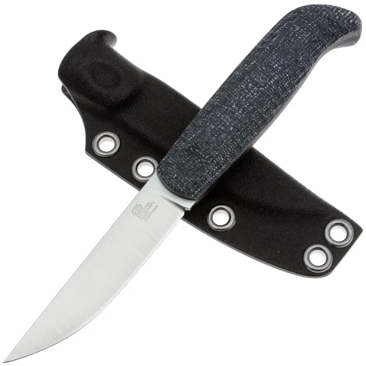 Нож Owl Knife Tatti XXS сталь N690 рукоять микарта Джинс серая