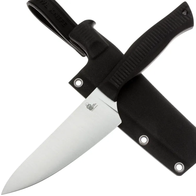 Нож кухонный Owl Knife Шеф S120 полевой сталь N690 рукоять черный G10
