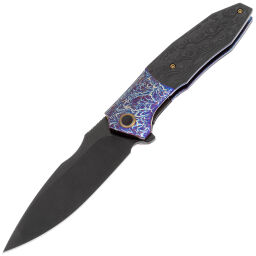 Нож WE Knife Archeozoic blackwash сталь M390 рукоять Flamed Ti/Rose CF (WE23091-3)