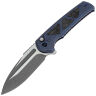 Нож WE Knife Sylox stonewash сталь M390 рукоять Blue Ti/Shredded CF (WE24027-2)