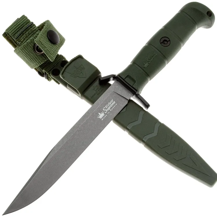 Нож Kizlyar Supreme Vector сталь Sleipner Tacwash рукоять Olive Kraton