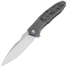 Нож WE Knife Archeozoic satin сталь M390 рукоять Gray Ti/Aluminum Foil CF (WE23091-2)