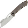 Нож Kansept Cybin stonewash сталь S35VN рукоять Bronze Titanium/Frag Pattern