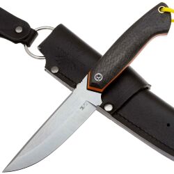 Нож 7 Ножей Айсберг сталь N690 рукоять Orange G10/Carbon Fiber