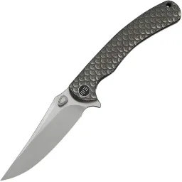 Нож WE Knife Dracarys stonewash сталь M390 рукоять Gray Titanium (WE25061B-1)