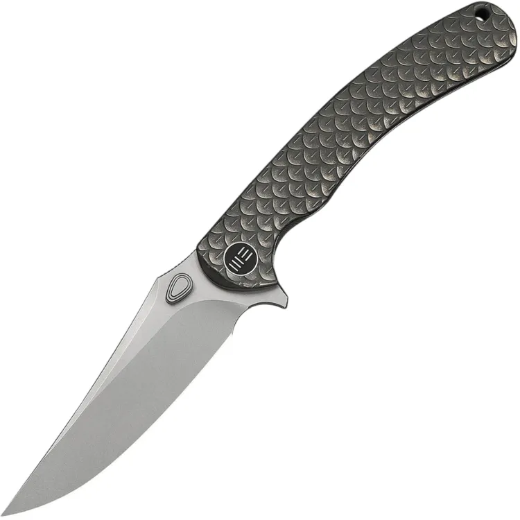Нож WE Knife Dracarys stonewash сталь M390 рукоять Gray Titanium (WE25061B-1)