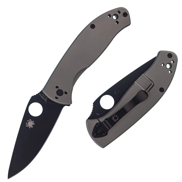 Нож Spyderco Tenacious R.I.L. black сталь 8Cr13MoV рукоять Gray Titanium (C122TIBKP)