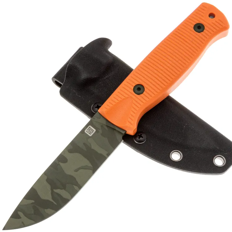 Нож HOT Knife Hoot OD camo сталь D2 рукоять Orange G10