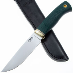 Нож Южный Крест Гризли Эксперт сталь N690 рукоять латунь/микарта изумруд (379.5252)