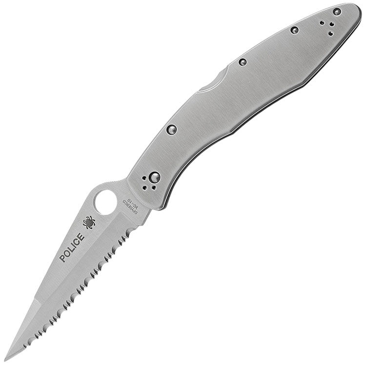Нож Spyderco Police Serrated сталь VG-10 рукоять сталь (C07S)