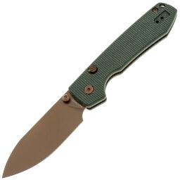 Нож Vosteed Raccoon TLL copper dune сталь 14C28N рукоять Green Micarta