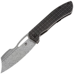 Нож Kansept Cybin сталь Damascus рукоять Blackwash Titanium/Frag Pattern
