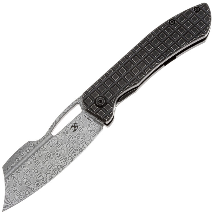 Нож Kansept Cybin сталь Damascus рукоять Blackwash Titanium/Frag Pattern