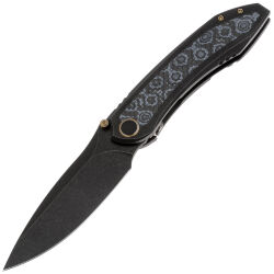Нож WE Knife Winsome blackwash сталь M390 рукоять Black Ti/Gray G10/Rose CF (WE23092-1)