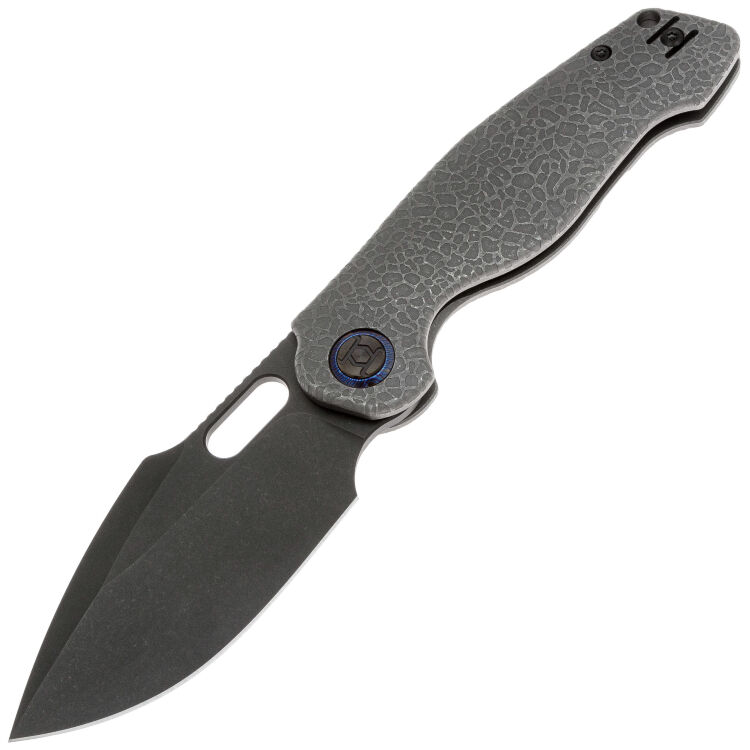 Нож Kunwu Gringo DLC сталь S390 рукоять Stonewash honeydew Ti