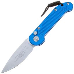 Нож Microtech LUDT stonewash сталь M390 рукоять Blue Aluminum (135-10BL)