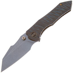 Нож We Knife High-Fin stonewash сталь CPM-20CV рукоять Tiger Striped Flamed Titanium (WE22005-4)