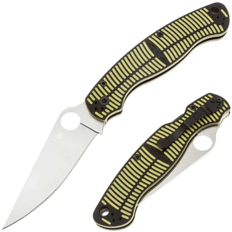Нож Spyderco Military 2 Salt satin MagnaCut рукоять Yellow/Black G10