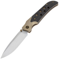 Нож WE Knife WE-Guthrie satin сталь 20CV рукоять Champagne Ti/Twill CF (WE23072B-2)