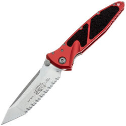 Нож Microtech SOCOM Elite T/E serrated stonewash сталь M390 рукоять Red Aluminium (161-12RD)