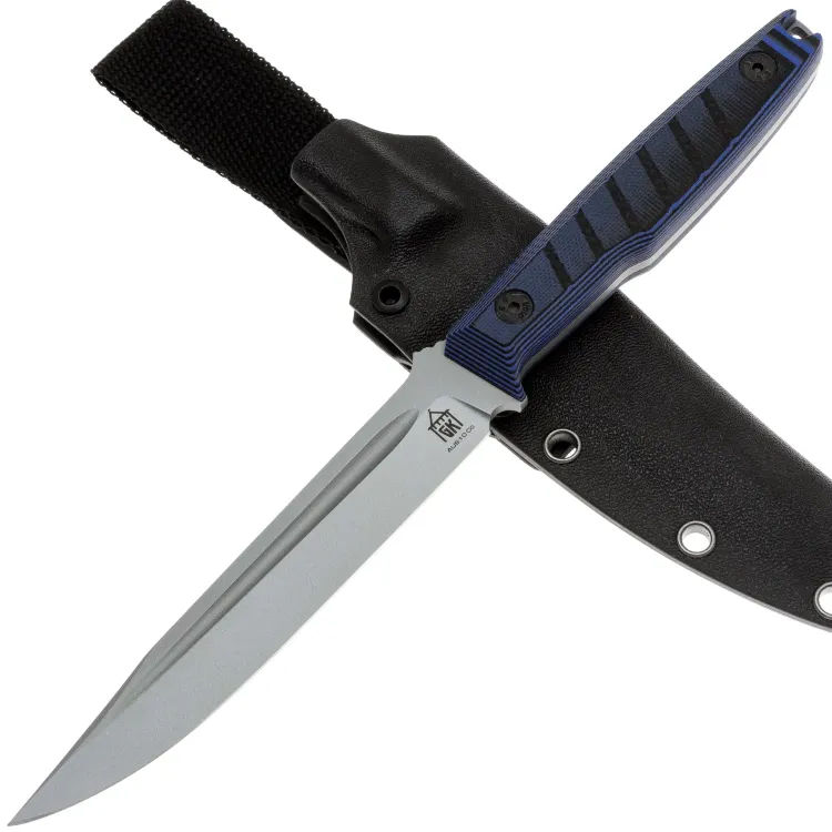 Нож Град Горький Шторм сталь AUS-10Co рукоять Black/Blue G10
