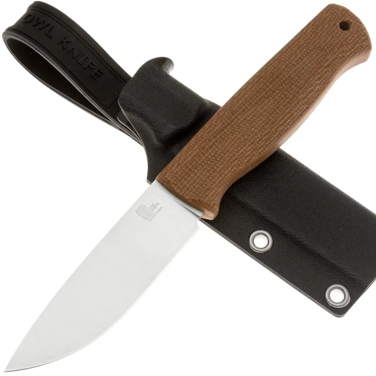 Нож Owl Knife Hoot-S сталь N690 рукоять микарта Орех