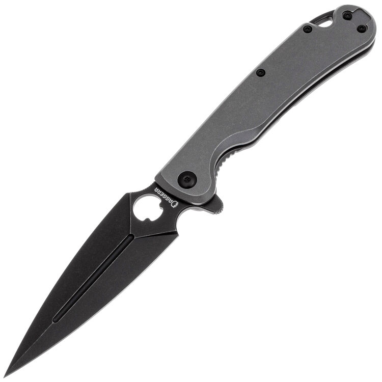 Нож Daggerr Arrow frame lock blackwash сталь D2 рукоять Gray Stainless steel