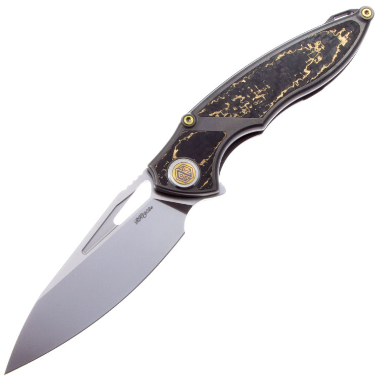 Нож Rike Knife 1902s сталь M390 рукоять Gold CF
