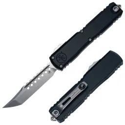 Нож Microtech Ultratech Gen IV Hellhound stonewash сталь M390MK рукоять Black Aluminium