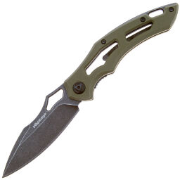 Нож Fox Sparrow Stonewashed PVD сталь 9Cr13MoV рукоять OD Green G10 (FE-033)
