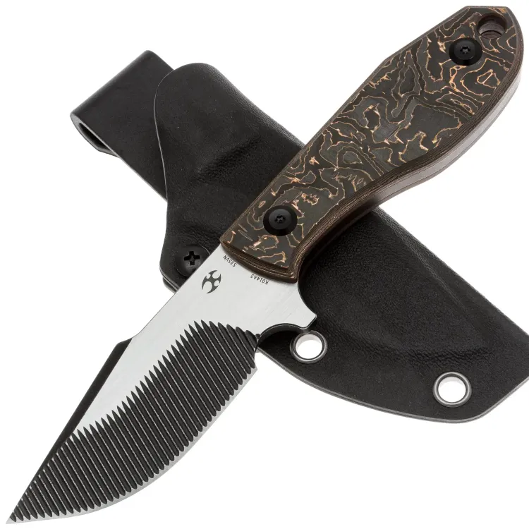 Нож Kansept Tiny Dancer blackwash/satin сталь S35VN рукоять Copper Carbon Fiber