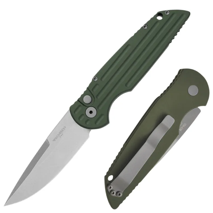 Нож Pro-Tech TR-3 stonewash сталь 154CM рукоять Green Aluminium