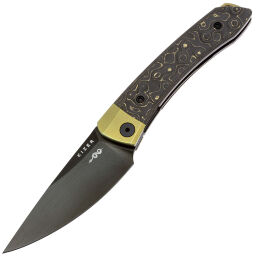 Нож Kizer Mini Momo black сталь S90V рукоять Titanium/Camo Gold FatCarbon