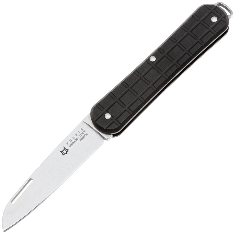 Нож FOX Vulpis 55 сталь N690Co рукоять Grenade Pattern Black Aluminium (FX-VPGP130 BK)
