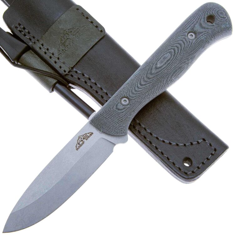 Нож N.C. Custom Flint stonewash сталь AUS-10 рукоять micarta